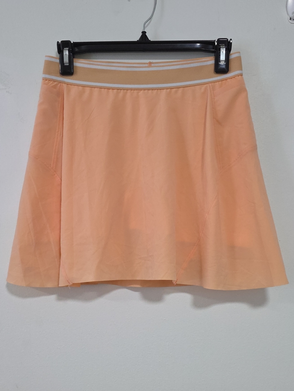 Peter Millar Peach Circle Skirt with Striped Waistband Color Coral